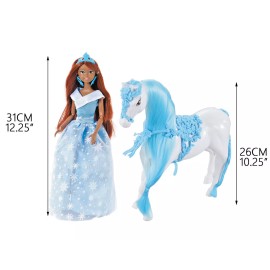 Cokos Girl Princess African American Doll Pony Horse Gift Set - 2 Packs Blue & Pink