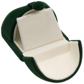 POKOFO Double open Velvet Earring Gift Box Small Earrings Stud Storage Case (Green)