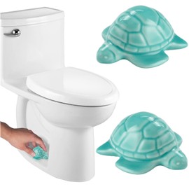 Cute Turtle Toilet Bolt Caps Ceramic Sea Turtle Toilet Bolt Covers Decorative, Set of 2 Toilet Screw Cover Caps, Toilet Caps for Bottom of Toilet, Toilet Bowl Caps for Bolts Bathroom Decor (A)