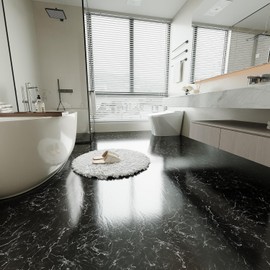 10-Pack Peel and Stick Floor Tiles Vinyl Floor 12 x 12 inch Self Adhesive Waterproof Flooring Planks DIY for Bathroom, Kitchen, Living Room, RV, Cover 10 Sq. Ft, Black Vein Marble