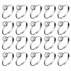 RmKbe 20Pcs Diamond Engagement Rings Promise Anniversary Band Ring Promise Bridal Ring Wedding Decorations for Women