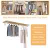 bimiti Wall Mounted Clothes Rack - Solid Wood Closet Storage