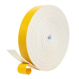 fowong Draft Excluder for Doors, 25mm(W) x 1.5mm(T) x 10M(L) Insulation Soundproofing Strips Tape, Weather Strip Tape Seals for Gap Seal, Foam Tape Weather Stripping, White