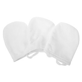 SAFIGLE 3Pcs Facial Cleaning Gloves Thickened Makeup Removal Puff for Cleansing Soft White Cleaning Pads for Gentle Makeup Removal and Facial Care
