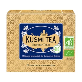 KUSMI TEA, Kashmir Tchai Organic - Black Tea & Asian Spices, 20 bags (40g)