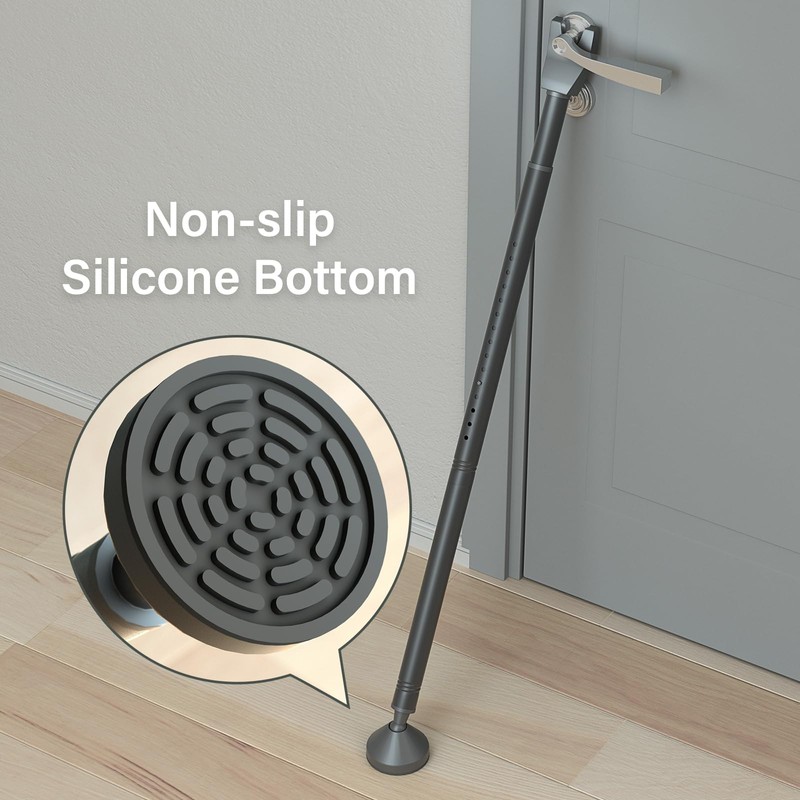 Upgraded Door Security Bar, Strong Safety Door Stoppers, Adjustable Jammer