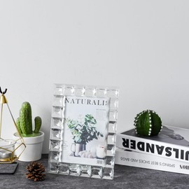 DONOUCLS Crystal 5x7Inch Decorative Sparkling Picture Frame, Wedding Frame Tabletop Display, Display Photo 5''x 7'', Comes with Gift Box