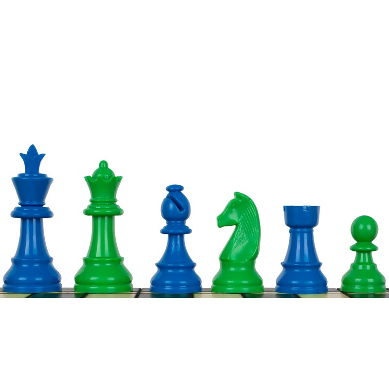 Sunrise Chess Staunton 6 Plastic Chess Pieces in Green -