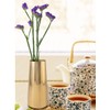 Serene Spaces Living Small Gold Cylinder Metal Vase, Elegant Flower