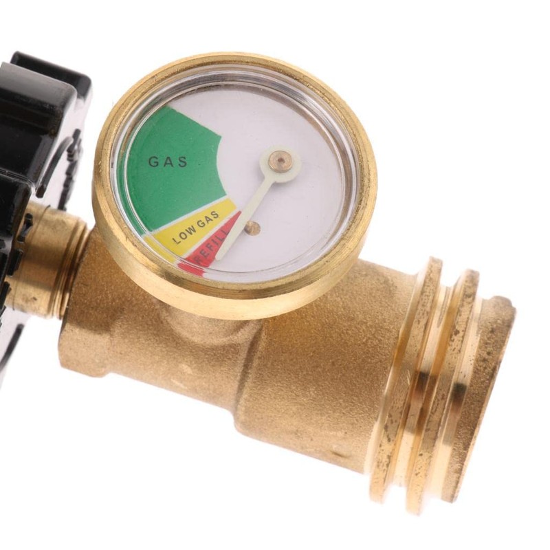 perfk Propane Tank Adapter with Gauge Copper Conversion Adapter with