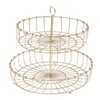 2 Tier Fruit Basket Iron Round Golden Nordic Household Snack