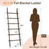 TEAKMAMA 6-Tier Blanket Ladder with Hanging Knobs,5.5 Ft Wall Leaning
