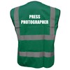 GREEN Hi Vis vest PRESS PHOTOGRAPHER Vest Waistcoat Safety Vest