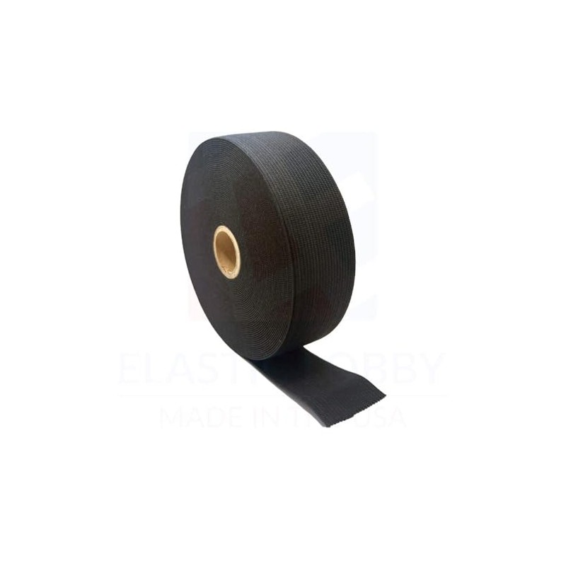 1.5 pulgadas (38 mm), elástico de punto negro, fabricado en