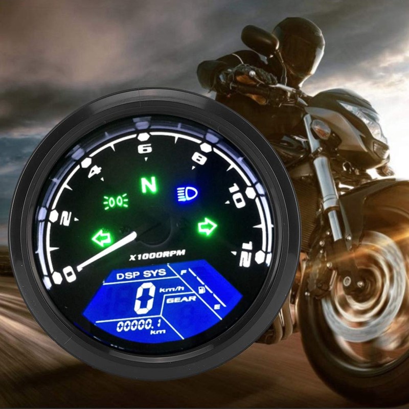 Motorcycle Speedometer, Motorcycle Digital Speedometer Multifunctional Display Waterproof Vibration-Free Digital