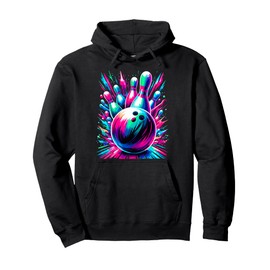 Colorful Bowling Cute Colorsplash Ball Pullover Hoodie