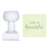 PH PandaHall Word Acrylic Stamp Life is Beautiful Soap Embossing