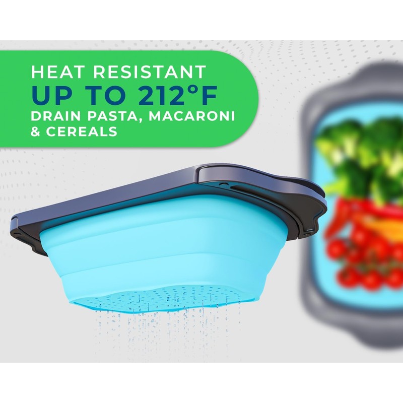 XL Large Kitchen Strainer by Comfify - Collapsible Silicone Over