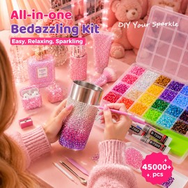 45,000Pcs Rhinestones for Bedazzling Kit, Complete Bedazzler Kit