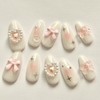 Baby Pink Ribbon Nail Tips - Please write in your