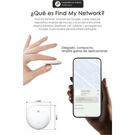 Smart Finder Compatible con App Google Find My Device (Solo Android), Impermeable IP66,Smart Tag para Llaves, Bicicletas, Perros, niños y Carteras, Etiquetas de Equipaje (1)