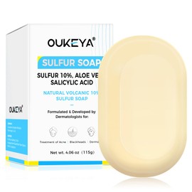 Sulfur Soap for Face with 10% Sulfur, 2% Salicylic Acid, 4.05oz