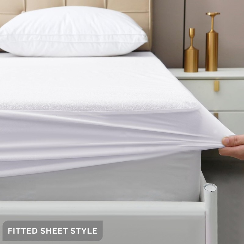 100% Waterproof King Size Mattress Protector – Soft Cotton Terry