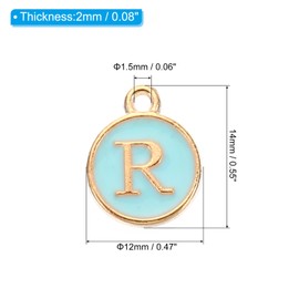 PATIKIL Letter Charm, 50Pcs "R" Alphabet Charm Initial Pendant Charm Bulk Cute Double Sided Blue Designer DIY for Jewelry Making Bracelets Earrings Necklace Crafts, Capital R