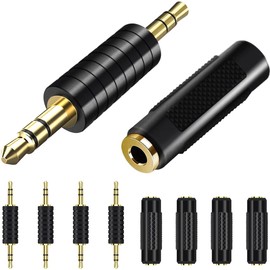 DKARDU 3.5mm Stereo Jack to 3.5mm Female Audio Male to Plug Adapter Connectors Coupler, 5 PCS 3.5mm Female to Female, 5 PCS 3.5mm Male to Male, for Speaker, Stereo Cable, Headphone