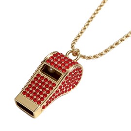 PCTC Crystal-Encrusted Metal Whistle (Red)