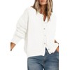 PRETTYGARDEN Long Sleeve Crewneck Button Down Womens Sweaters Fall Open