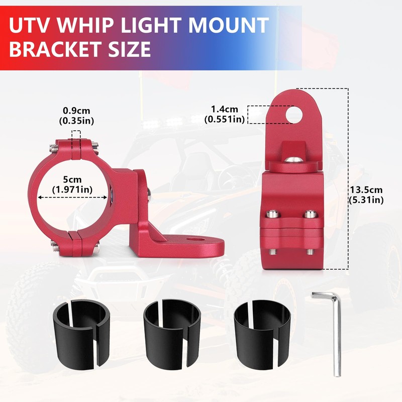 Chelhead UTV Flag Antenna Mount for 1.5 to 1.75, 1.75
