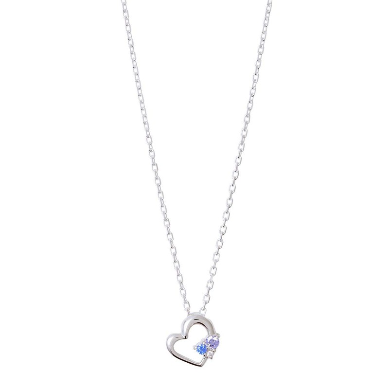 The Kiss SPD228BL Women's Gift Accessory Gift Heart Silver Necklace