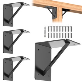 TAYORY 4 Pcs Heavy Duty Metal Corner Brackets, 6"x 6"x 5" L Right Angle Brackets, L Bracket, for L Shelf Bracket, Pergola,Gazebo,Furniture Reinforcement, etc.