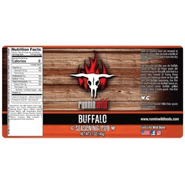 Buffalo Seasoning | All Natural, No Preservatives, No MSG added | Gourmet Buffalo Wings Rub for Chicken, Fries, Popcorn & More | Runnin’ Wild Foods, 5.1 ounces