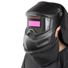NICENEEDED Welding Helmet Bib Cover, Welding Helmet Scarf, Black Anti-scald Splash Scarf Removable Welding Bib Hood Mask Face Protector Welder Protective Mask