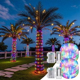 2 Pack Battery Powered String Lights Waterproof with Remote Total 66ft 200LED Timer 8 Modes Battery Operated Outdoor Lights for Christmas Decor Trampoline Camping Tents, Multicolor