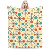 Mid Century Modern Atomic Retro Blanket, Soft Blankets Flannel Bed