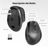 TERPORT F50 Mouse Vertical Inalámbrico, Mouse Ergonómico con 3 Modos