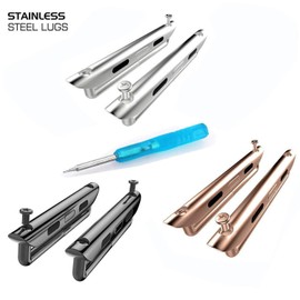 ONELANKS Watch Band Connector Kit Replaceable Metal Connection Adapter Fit for iWatch Straps Series 5 4 (40mm) Series 3 2 1 (38mm) Black(3 Pack)