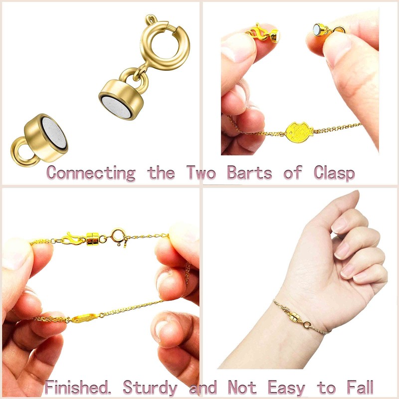 OHINGLT Strong Magnetic Necklace Clasps and Closures,Gold and Silver Plated