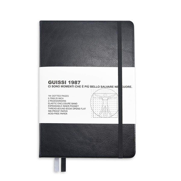 Guissi Classic Dotted Grid Bullet Notebook Journal Dot Hard Cover