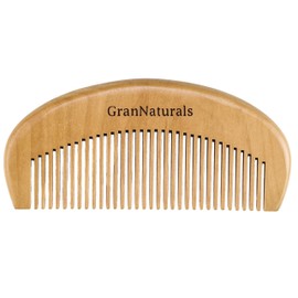 GranNaturals Wooden Comb for Detangling & Styling Wet or Dry Hair - Small Pocket Sized Fine Tooth Natural Wood for Curly, Thin, Thick, Wavy, or Straight Hair - Birthing & Labor Tool
