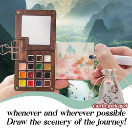 Watercolor Travel Set, New Palette Travel Set Mini Watercolor Paint Set, Upgrade Travel Set Mini Portable Watercolor Travel Set (florid)