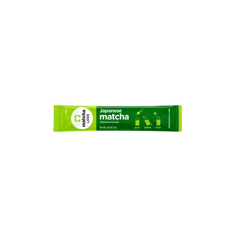 Matcha Love Japanese Matcha Unsweetened Green Tea Powder, 15 Single