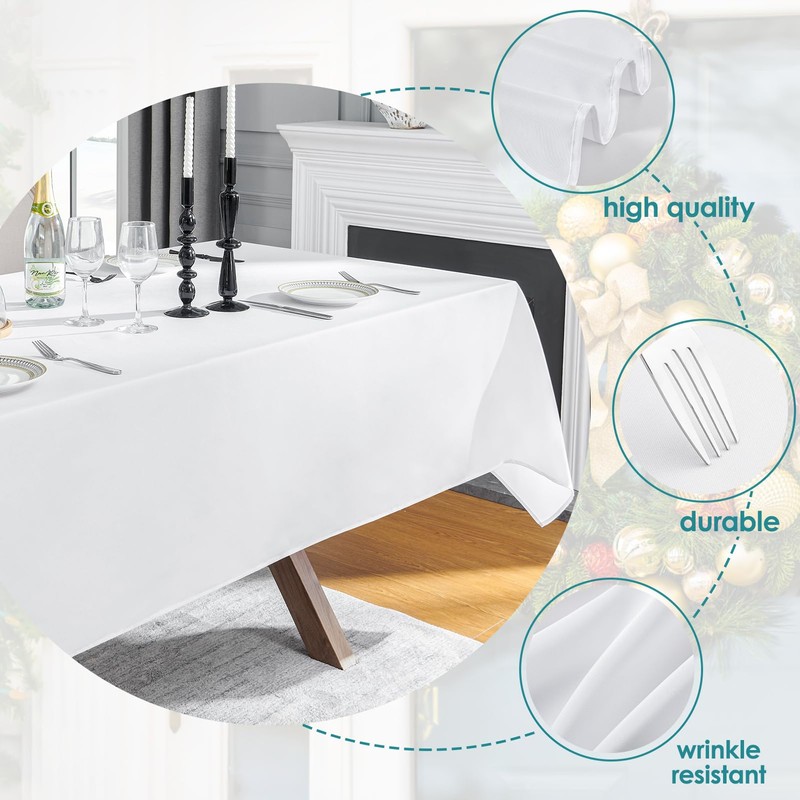 VidaFete 60*84inch Rectangle Tablecloth Polyester Table Cloth，Stain Resistant and Wrinkle