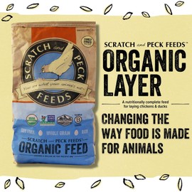Scratch and Peck Feeds Organic Layer Feed with Corn for Chickens and Ducks - Non-GMO Project Verified and Soy Free