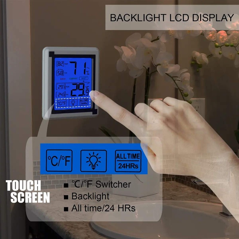 DollaTek Large-screen LCD Touch Digital Thermometer And Hygrometer Backlight Comfort