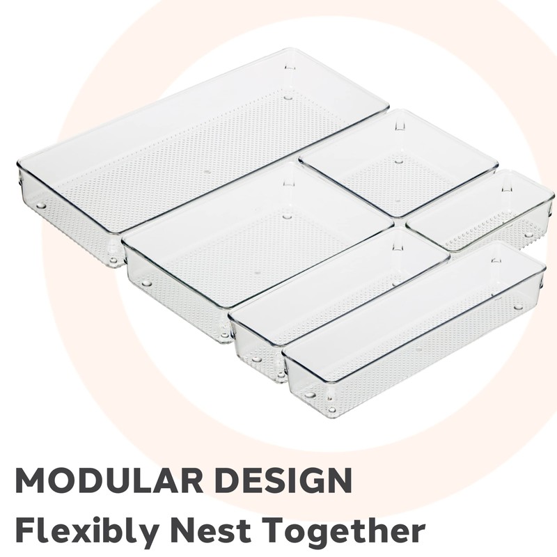 Oggi Clear Drawer Organizer - 3" X 12" - Ideal