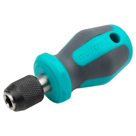 wolfcraft Hand Screwdriver with Bit Socket, Short I 1239000 I For tight work spaces